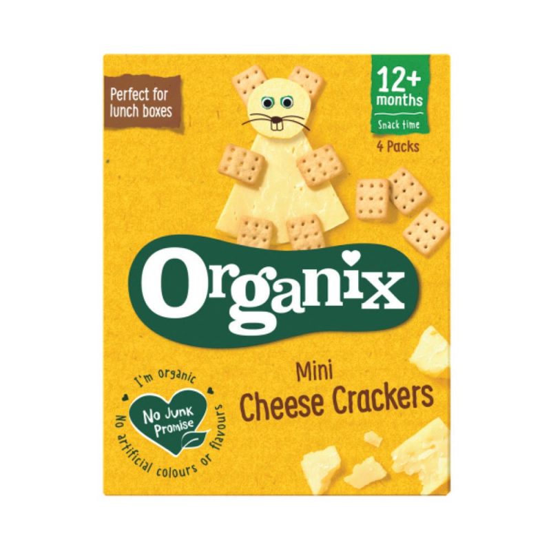 Organix Mini Cheese Crackers Multipack Toddler Snack 12 Months+ 4x20g